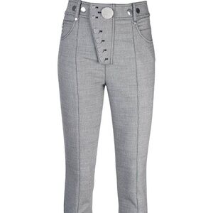 alexander wang • high-waisted houndstooth trousers • grey/black • size 2